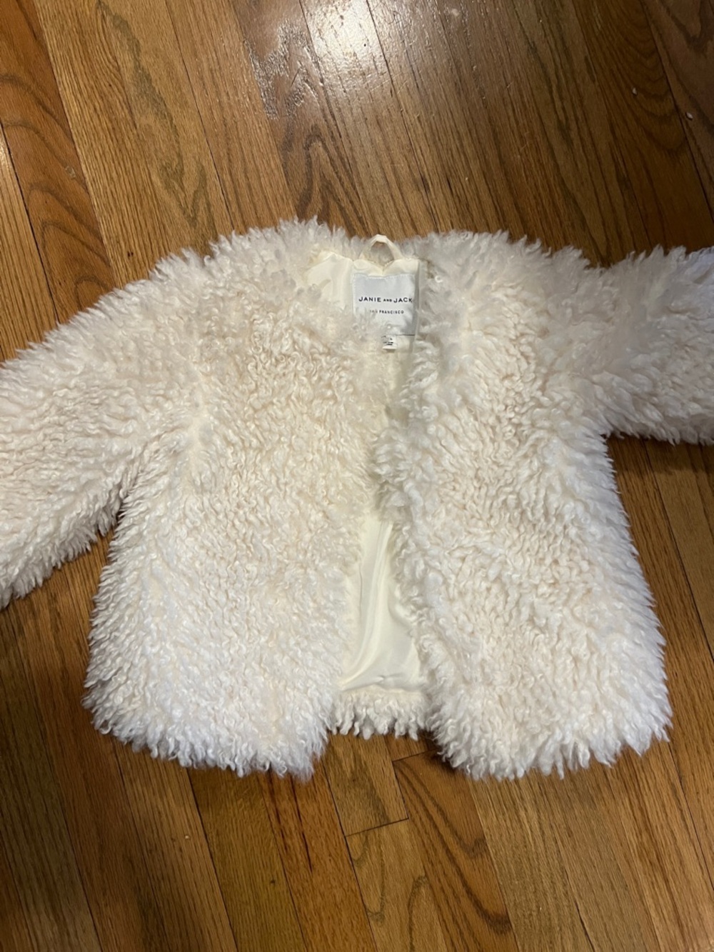 Janie and Jack Cream Faux Shearling Puffer Jacket